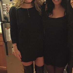 Nasty Gal black open back dress